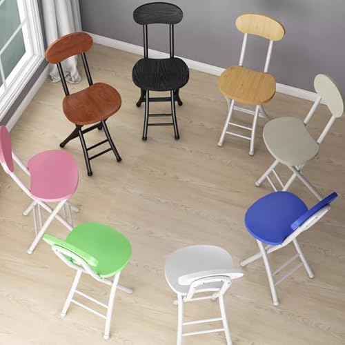 Chaise de bar pliante bois au design durable avec dossier acier robuste - 6