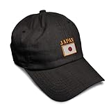 Speedy Pros Soft Baseball Hat Embroidered Dad Hat Japan Flag Embroidery Men & Ladies Baseball Cap Cotton Dark Denim Design Only
