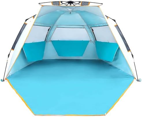 WolfwiseTente de Plage Déployable 3-4 Personnes UPF 50+, Abri Sol...