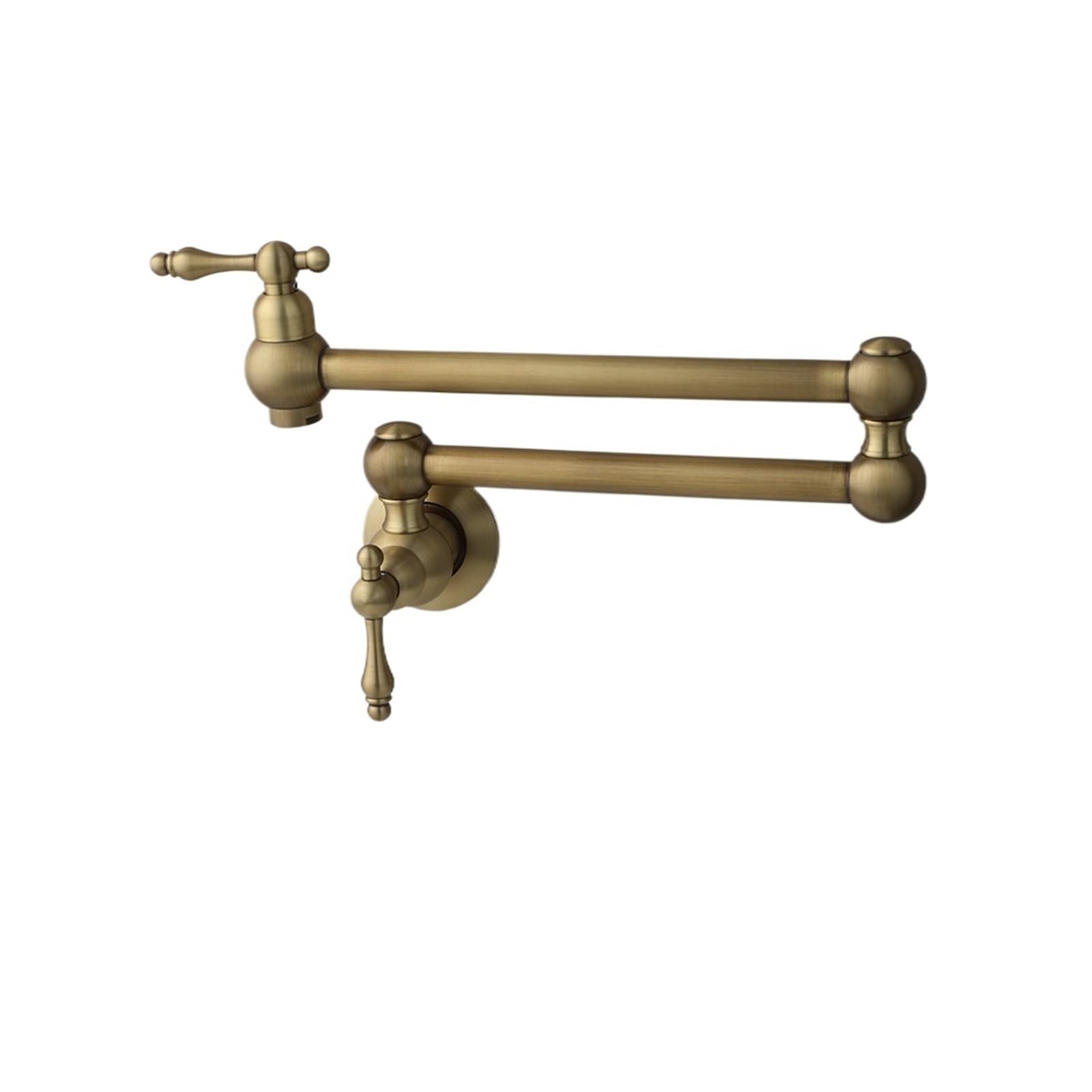 Rubinetto riempipentole in Ottone, Montato a Parete sopra Il Rubinetto dell'Acqua del fornello, 2 Maniglie, rubinetti riempipentole Pieghevoli ed estensibili, Rubinetto(Brushed Nickel)