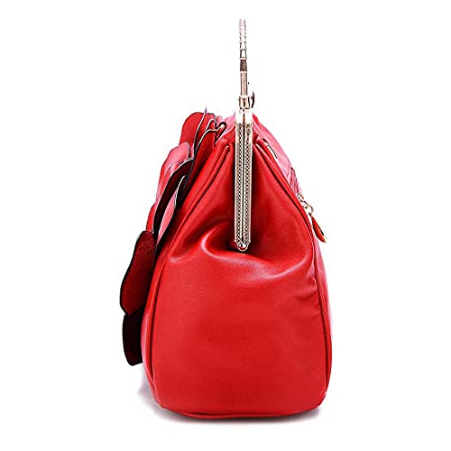 Bolso floral 3D de cuero genuino para mujer estilo tote miniatura 3