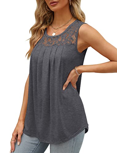 Saloogoe Womens Tank Tops Loose Fit Scoop Neck Summer Tops Maternity Clothes Grey Xl #TOP2