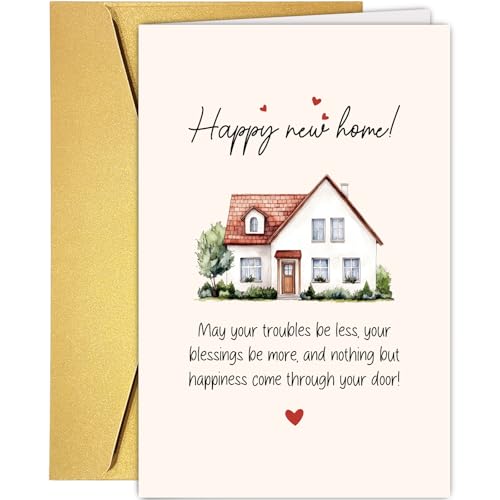 Supoeguk Congratulations on Your New Home Card, Happy New Home Card, Housewarming Cards Gifts, Nothing but Happiness Come Through Your Door