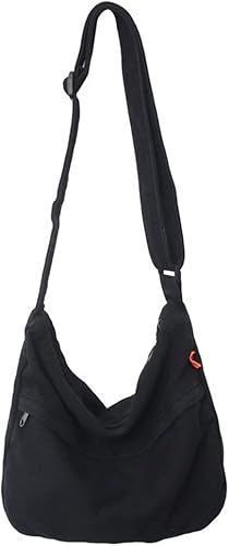 Bolso de lona para mujeres y hombres, bolsos unisex para mujer, bolsos cruzados, bolso de hombro Hobo para adolescentes y niñas