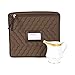 6 Pieces of Fine China Dinnerware Accessory Storage Set - Deluxe Quilted Plush Microfiber - Contents Label Window - Protect Your Valuable China Dishes from Dings, Scratches and Cracks - Brown