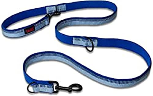 Image of Halti Double-Ended Dog Leash | Size Large, Blue, 2m | Premium Puppy & Dog Leash | Neoprene-Padded | Reflective | Adjustable Lengths | Ideal for Hands Free Running & Training