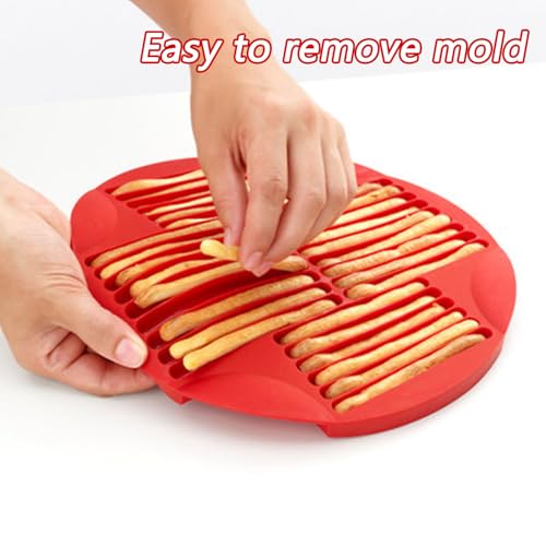 YXHZVON 2 Stück Backmatte Hundekekse, 30 Kavitäten Lange Keksform, Silikon Backmatte für DIY Snack,Schokoriegel,Keksstick,Eiswürfelform(Rot + Blau)