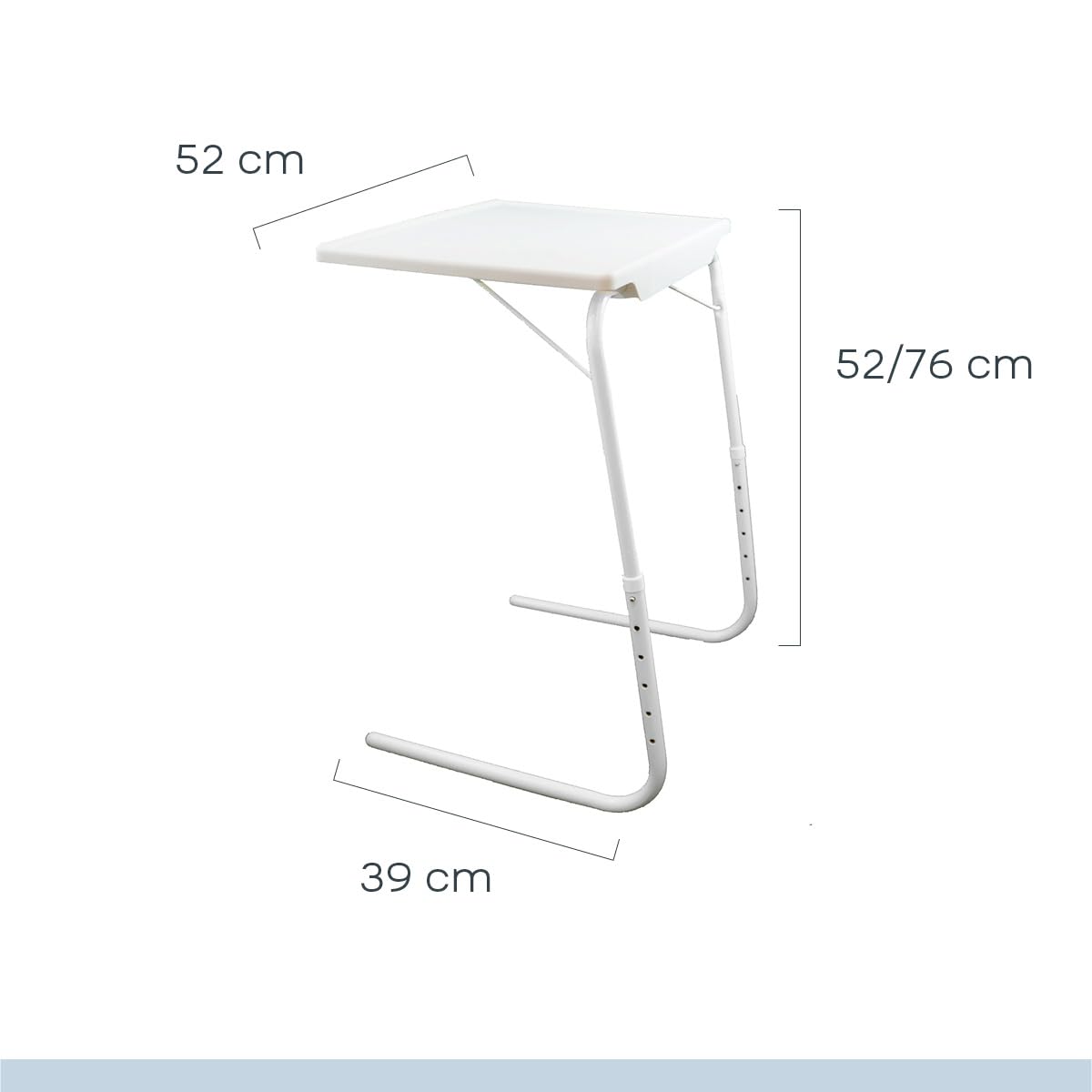 Mesa Tavolino Inklaptafel, Plastica Metallo, Bianco