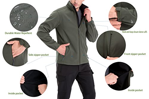 image for TRAILSIDE SUPPLY CO. Mens Softshell Fleece-Lined Jackets/Winter Outdoo