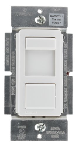 Leviton IllumaTech Dimmer Switch for Fluorescent Mark 10 Ballasts, IPX06-70Z, White