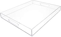 Vista 11 de Isaac Jacobs Bandeja de acrílico transparente para servir (12 x 12) con asas recortadas, a prueba de derrames, organizador apilable, ahorra espacio