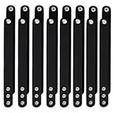 AHANDMAKER 12Pcs Plain Punk Leather Bracelets, Black Snap Bracelets, Blank PU Leather Cuff Wristband DIY Craft Wristbands for DIY Craft Jewelry Making, Customizing Bangle, 9.53x0.98 Inch
