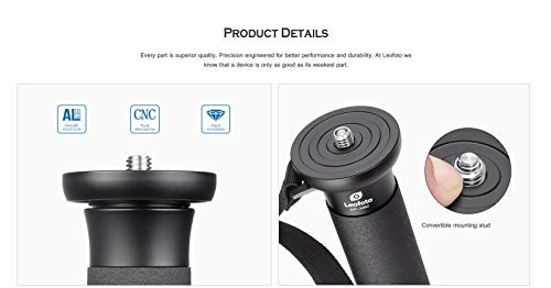 Leofoto Killer Kit MP-285C + LH-25 Ball Head 5 Section CF Travel Monopod Carbon Fiber 60" Tall 17" Folded 1/4" & 3/8"