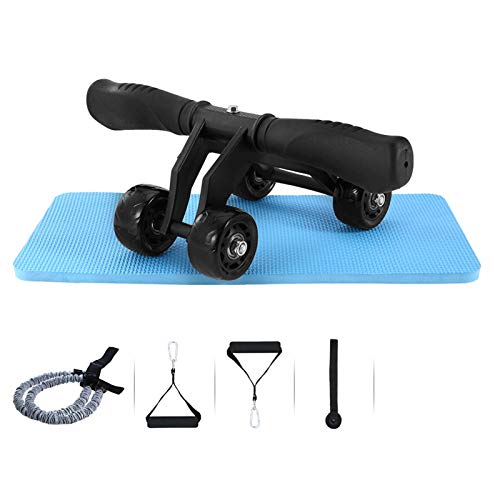 Rodillo Entrenador Equipo Fitness Sport Gimnasio En Casa 4 Ruedas Determinada De Fitness Empuja hacia Arriba El Bar Muscle Trainer Kit De Ruedas Abdomen Wheel Herramienta (Color : Black)