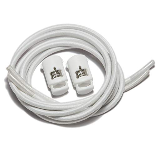 Ibungee Laces (Elastic No Tie Shoelaces) (White, 34-Inch) #TOP5
