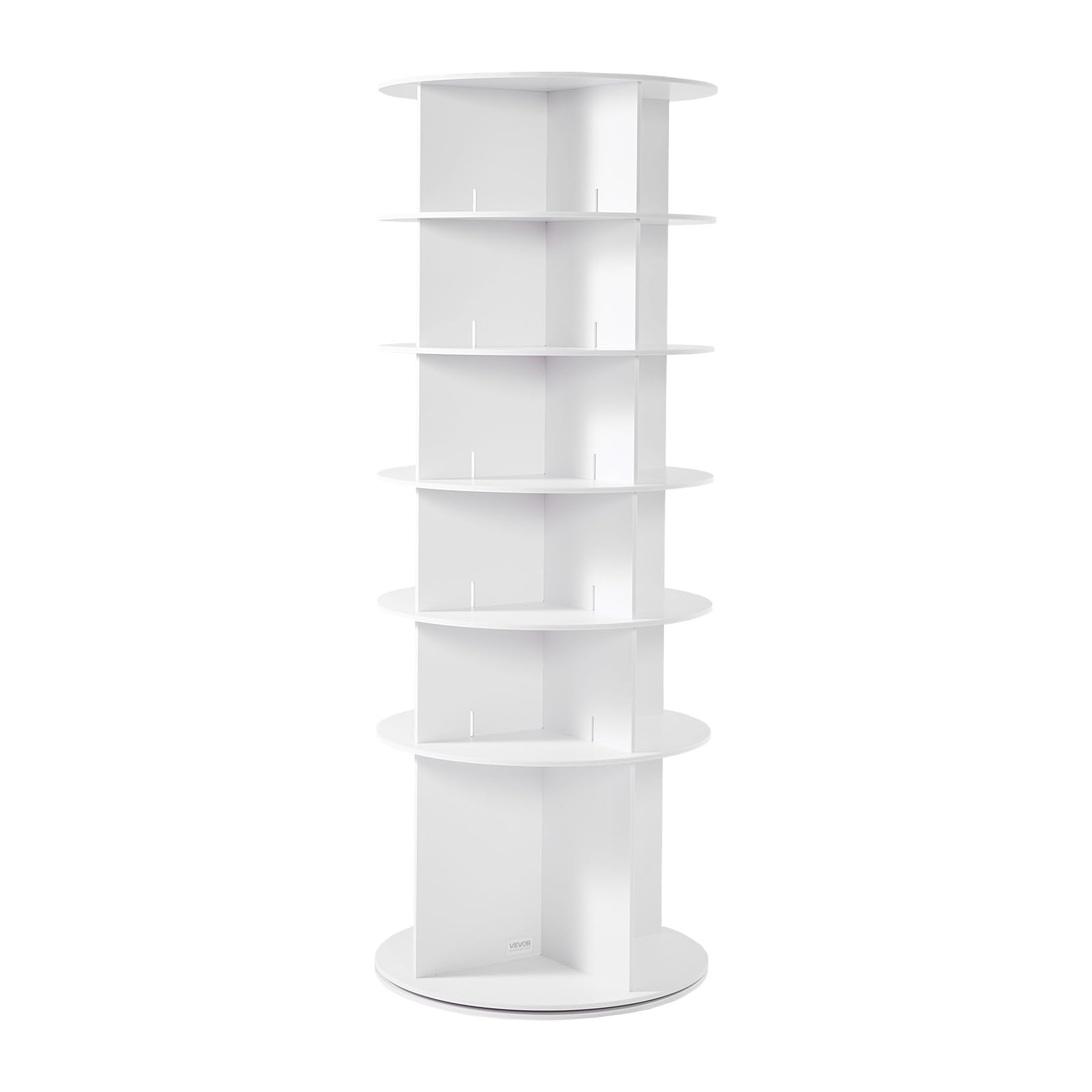 VEVOR Carosello Portascarpe Supporto Girevole a 360° con 598 x 598 x 1570 mm per 24 Paia di Scarpe 6 Ripiani, Salvaspazio, Scaffale per Scarpe per Camera da Letto, Soggiorno, Ingresso, Bianco