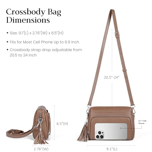 Image of befen Genuine Leather Crossbody Purses for Women Small Crossbody Bags Purse with Built in RFID Blocking Wallet