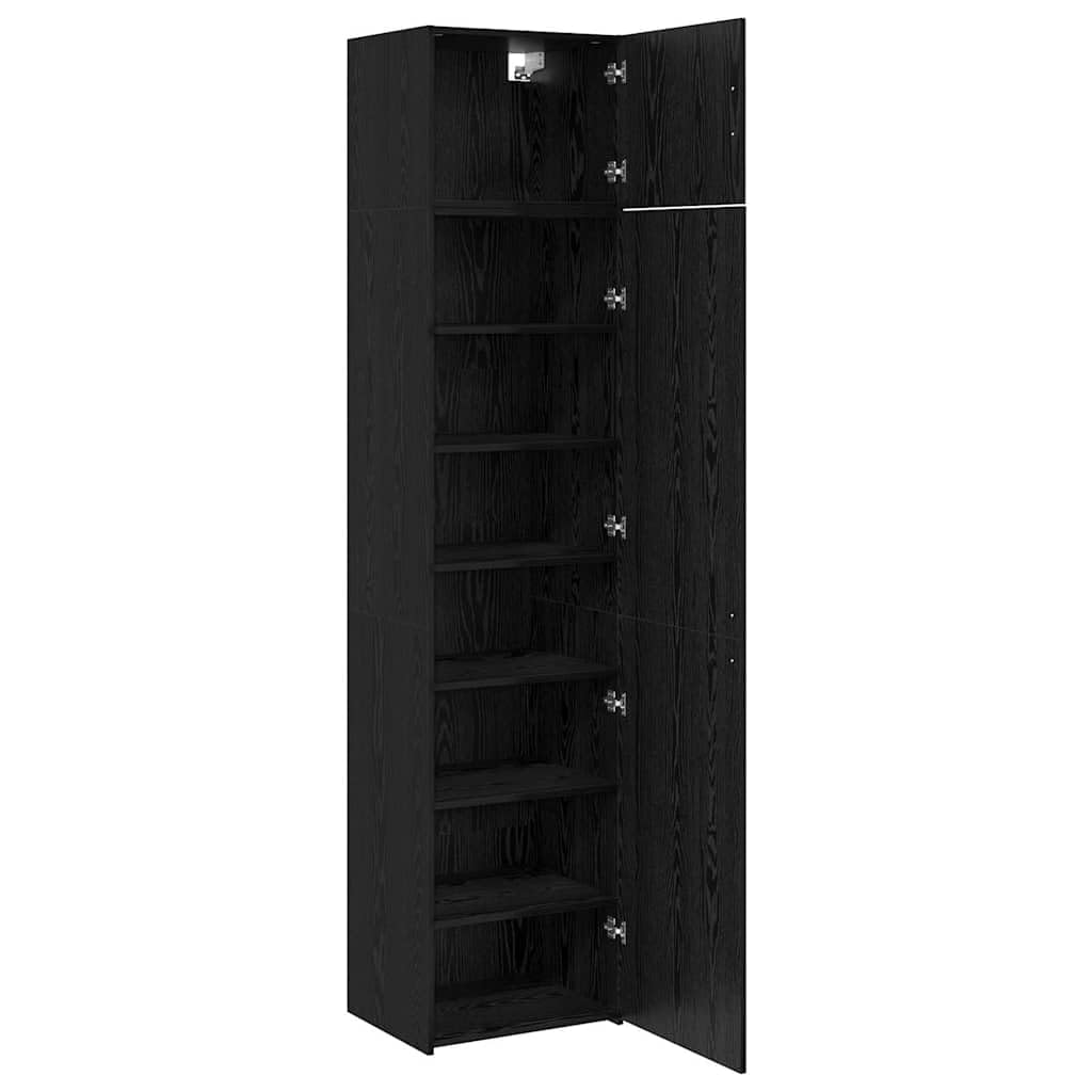 Buffet contemporain aspect chêne pour salle à manger et salon avec trois éléments de rangement, armoire murale et armoires hautes