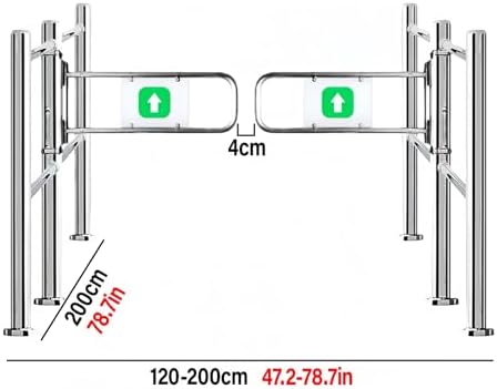 Automatic Swing Gate 150cm Wide, Stainless Steel Safety Gate with Spring Closure, Opens 90 Degrees, Ideal for Pets and Kids, Durable Design for Home and Market Use