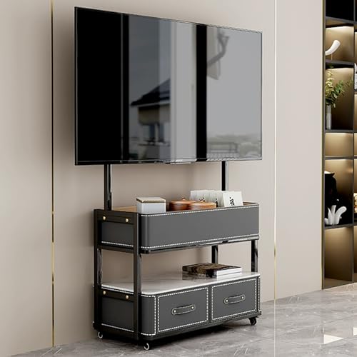 Soporte móvil para TV de 50-90 pulgadas con ruedas y dos cajones