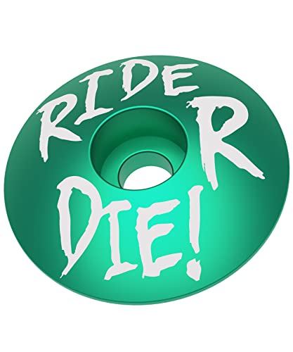 Dubbs Hardware Headset Top Cap 1-1/8 Aluminum Mtb Bike Bicycle Headset Cover Stem Mountain Bike Road (Green Ride Or Die) #TOP5