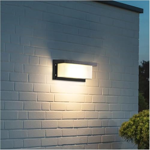 Lámpara de pared LED impermeable for jardín, decoración exterior, iluminación de puerta de entrada, aplique de pared, luminaria, pantalla negra,Lámpara de techo LED
