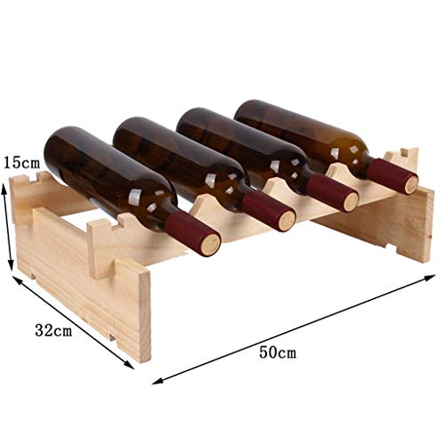 Soporte para 4 botellas de vino de madera maciza miniatura 2