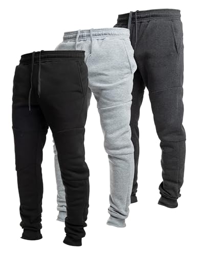 La Mejor Recopilación de Pantalones deportivos para Hombre comprados en linea. 45 VIOPY Pack de 3 Pantalones Deportivos de Forro Polar para Hombre con Bolsillos XL