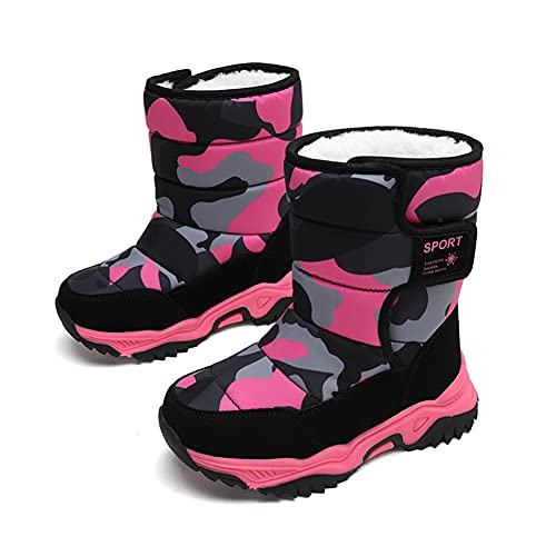 ailishabroy Childrens Waterproof Boots Boys and Girls Faux Fur Ankle Booties Unisex Kids Traines High Top Shoes3