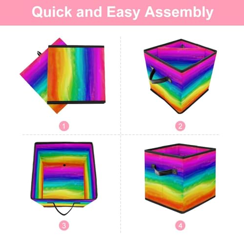 Boîte de rangement pliable tissu cube pour placard et maison - 6