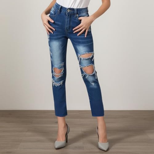 Jean décontracté ample en denim délavé pour femme active - 2