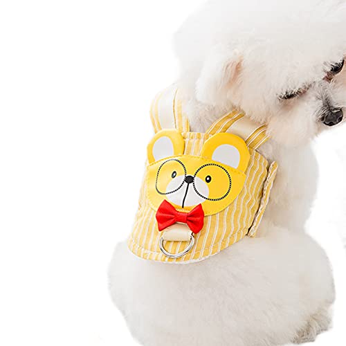 Bidason 犬 ハーネス リード 可愛い 猫具 胴輪 ベスト 7色 小型犬 兼用 牽引ロープ 簡単脱着式 通気 メッシュ 散歩 軽量 抜けない 歩行補助 四季適用 猫 サイズ選択可 カラー選択可