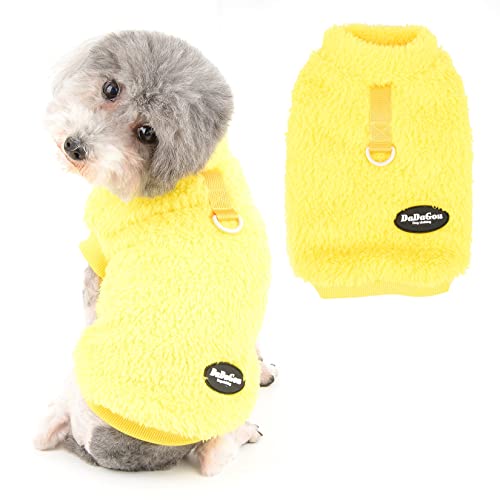 Ranphy Pull pour animal domestique gilet pour petit chien, garçons et filles, manteau automne hiver, sweat-shirt chaud doux pour chat par temps froid, jaune, M Cover