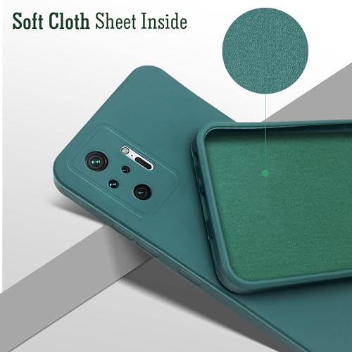 Image of Jkobi Back Cover Case for Xiaomi Mi Redmi Note 10 Pro | 10 Pro Max (Matte Silicone with Inside Fiber Cloth |Green)
