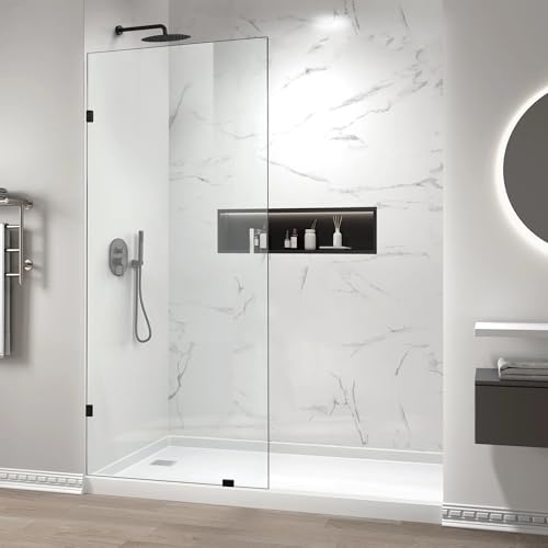 Bathroom Shower Glass Door 33.5" W×78.75" H, 3/8"(10mm) Thick Clear