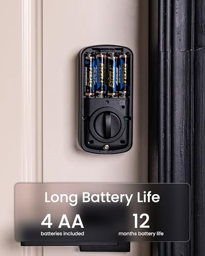 DESLOC A100F Keypad Fingerprint Door Lock, Keyless Entry Door Lock, Smart Lock Deadbolt for Front Door, Easy Installation, Emergency Power Port,12 Months Battery, IP54 Waterproof, 5 Keys thumbnail 3