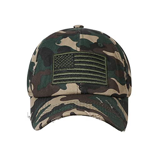 Image of IIN American Flag Baseball Cap for Men Women Low Profile USA Army Tactical Operator Military Plain Dad Hat