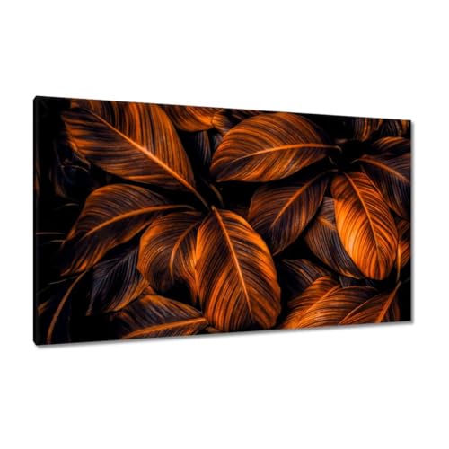 Peinture imprimée sur toile 120 x 70 cm feuilles d'oranger tableau décoration murale salon