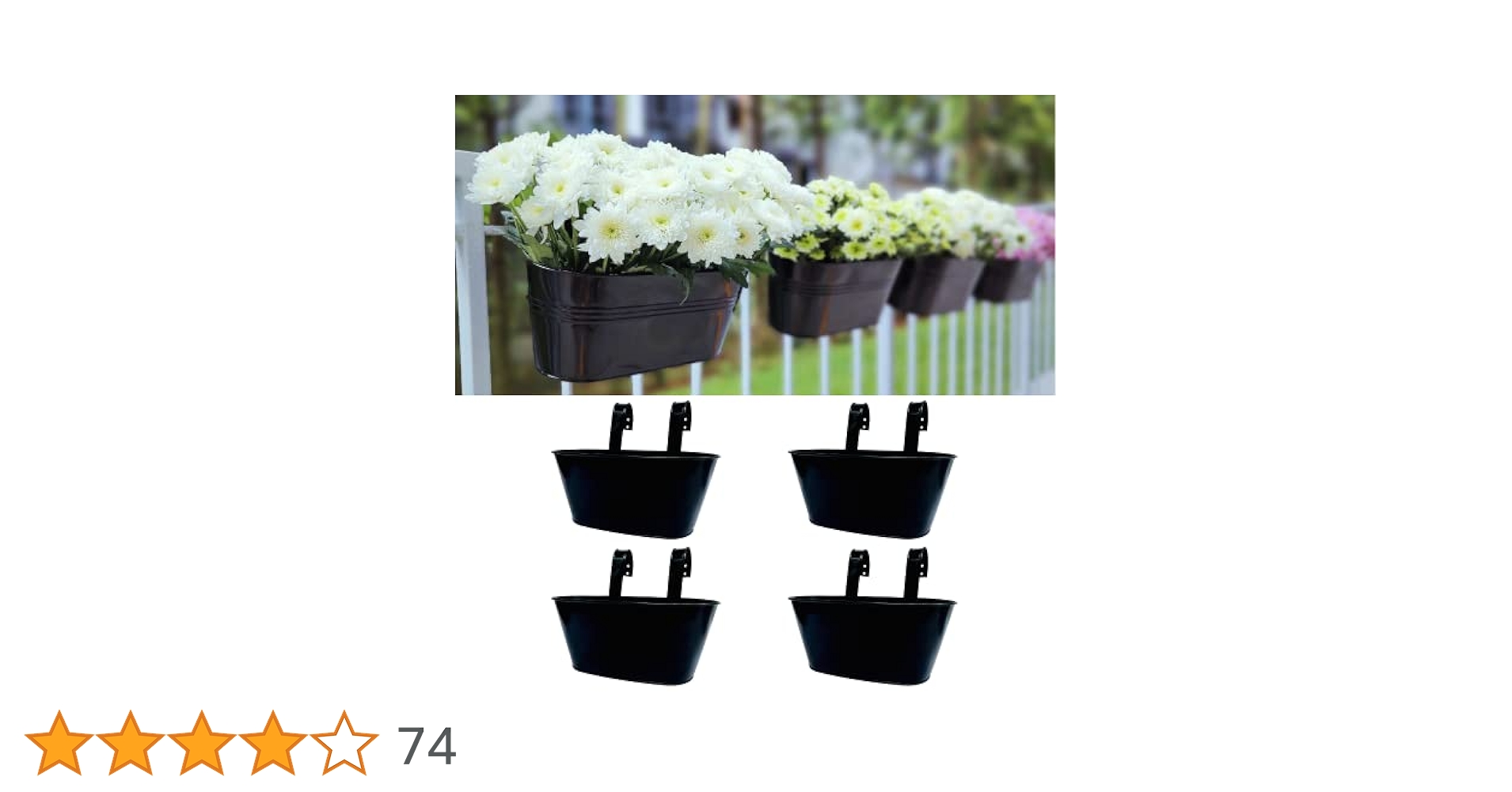 ama　花籠 Maxona Metal Iron Hanging Flower Pots, 4 Pack, 9.8 Inch Oval