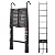 Telescoping Ladder Aluminum Black Extension Ladder 10.5FT 3.2m, Home Ladder with Detachable Hooks, Weights 19lbs Portable Collapsible Ladder Adjustable Height, Space Saving