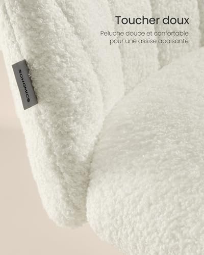 Chaise Bureau Tissu Peluche, Hauteur Réglable SONGMICS