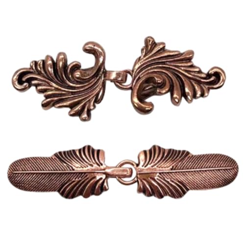 Broche para suéter de aleación retro con 2 clips para cárdigan y cierres elegantes de capa