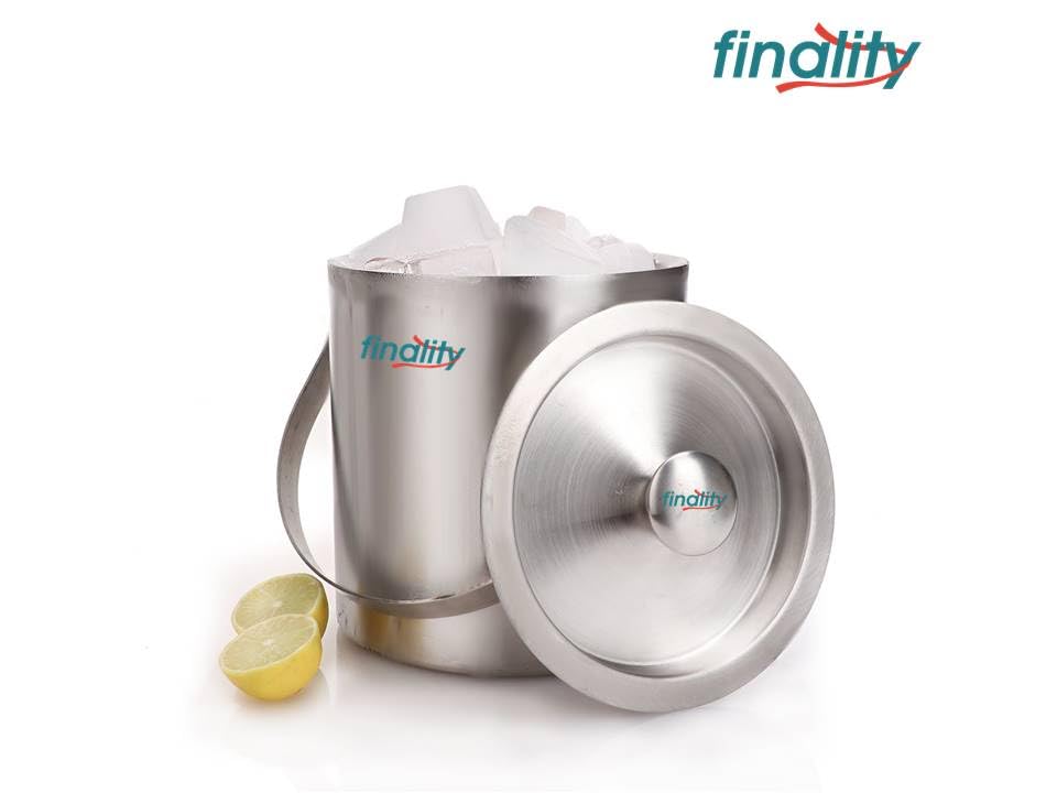 finality Double Walled Stainless Steel Ice Bucket with Lid and Ice Tong [ 1 Liter ] Keeps Ice Cold for 6 h - Image 2 thumbnail