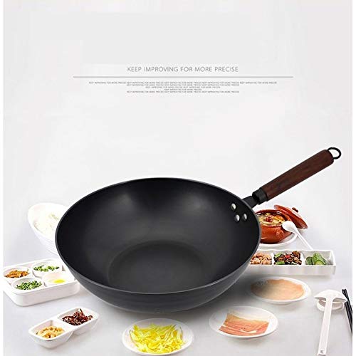Wok con mango simple sin recubrimiento de 32 cm miniatura 2