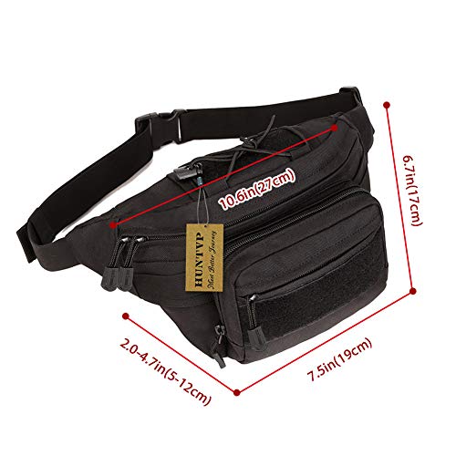 Huntvp Military Hip Fanny Pack Tactical Waist Bag Packs Waterproof Hip Belt Bag Pouch For Hiking Climbing Outdoor Bumbag Black #TOP2