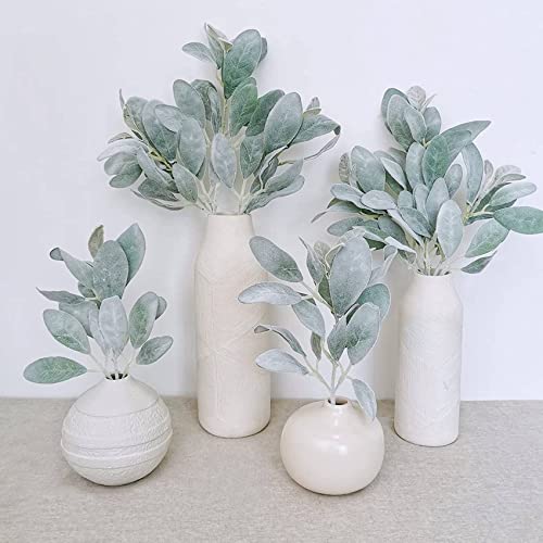 Ramas de oreja de cordero artificial flocado pack de 64 piezas para florero 5