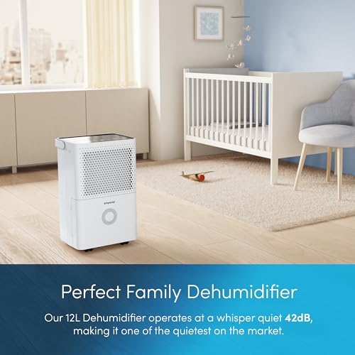Emperial 12L Day Dehumidifier with Digital Humidity Display, Continuous Drain, Laundry Mode and 24h Timer - Image 5