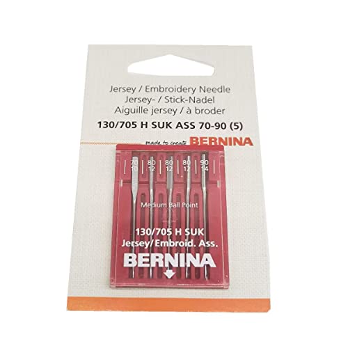 HONEYSEW Pack of 5pcs for Bernina Sewing Machine Jersey/Embroidery Needle