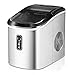 EUHOMY Ice Maker Countertop Machine - 26 lbs in 24 Hours, 9 Cubes Ready in 8 Mins, Electric Icemaker and Compact Portable Ice Maker with Ice Scoop and Basket, Perfect for Home/Kitchen/Office(Sliver)