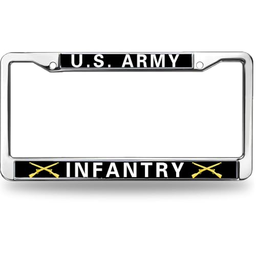 Image of US Army Infantry Scratch-Resistant License Plate Frame Infantry Army Faith License Plate Frame Patriotic for Veterans